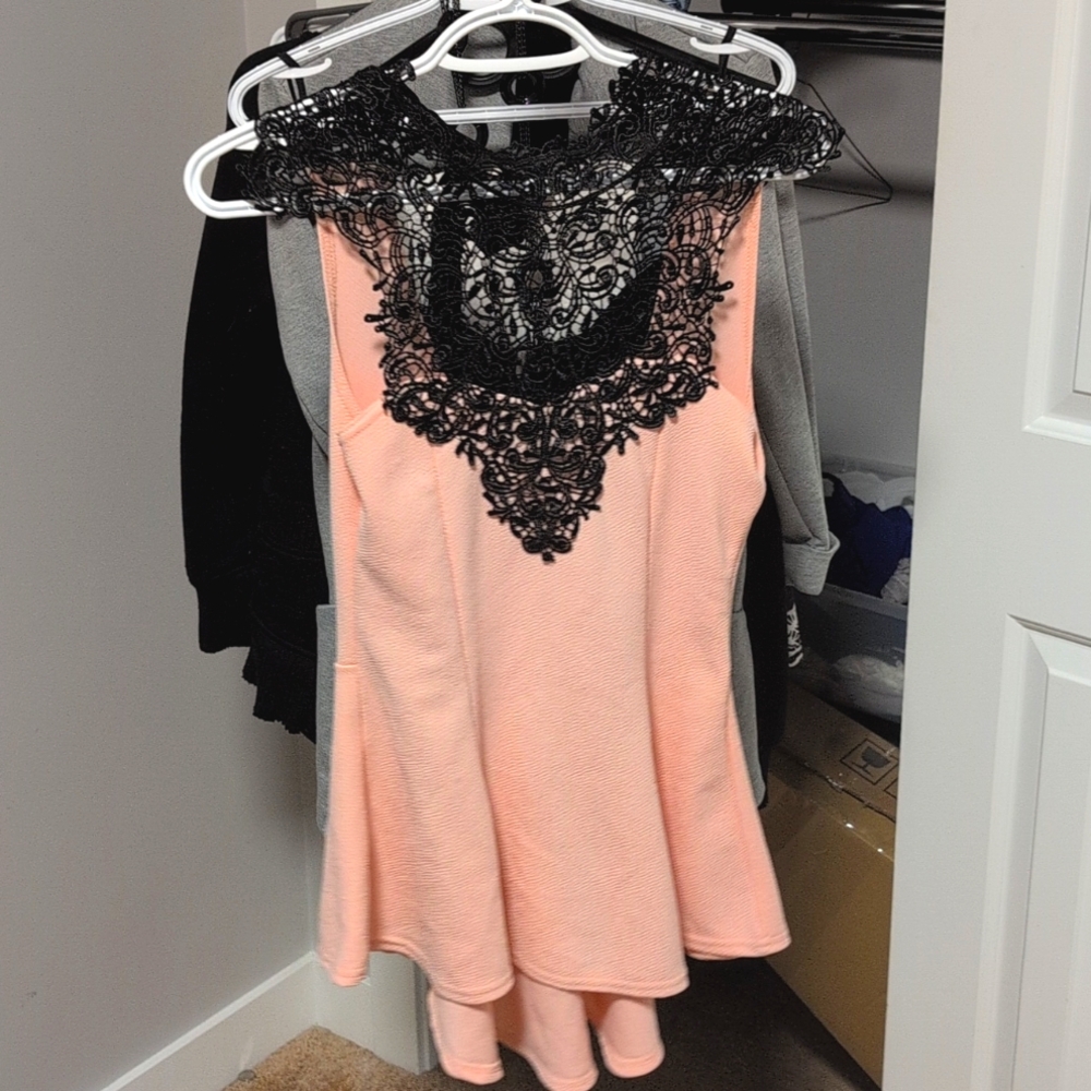 Pink lace top
